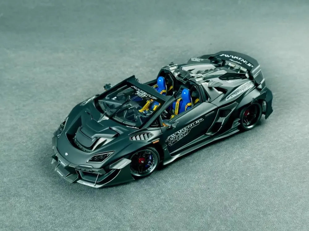 [DreamWalkers] 1:18 Lamborghini 2020 Huracan P61 Roadster Matte Black Model Car Resin
