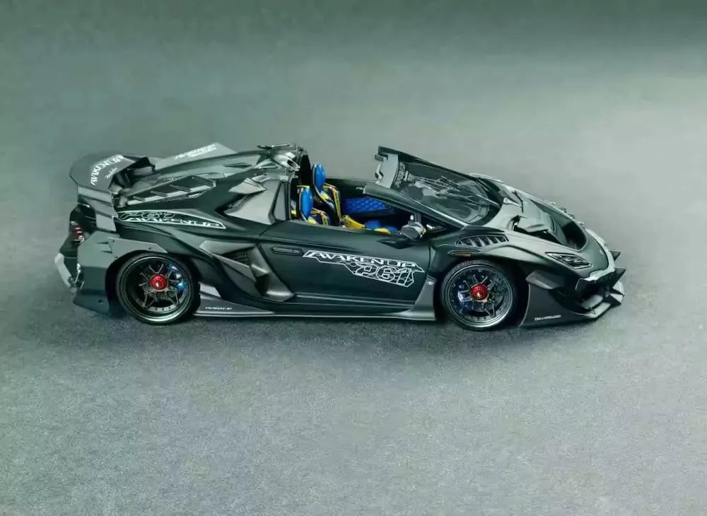 [DreamWalkers] 1:18 Lamborghini 2020 Huracan P61 Roadster Matte Black Model Car Resin