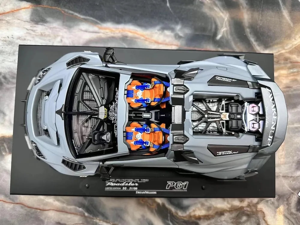 [DreamWalkers] 1:18 Lamborghini 2020 Huracan P61 Roadster Matte Gray Model Car Resin