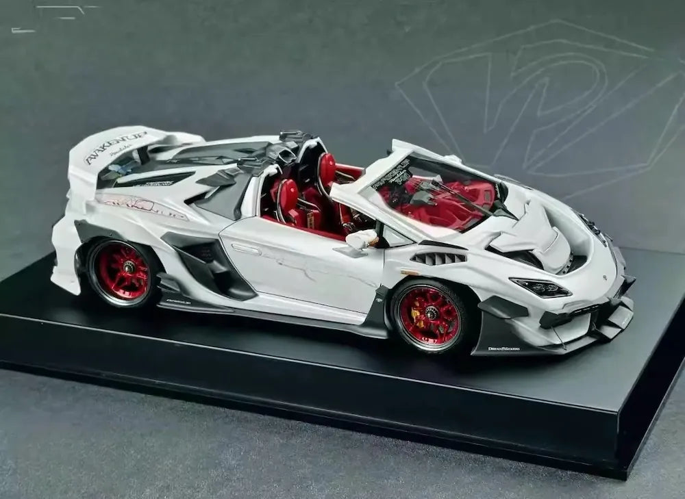 [DreamWalkers] 1:18 Lamborghini 2020 Huracan P61 Roadster mat blanc voiture miniature Resin