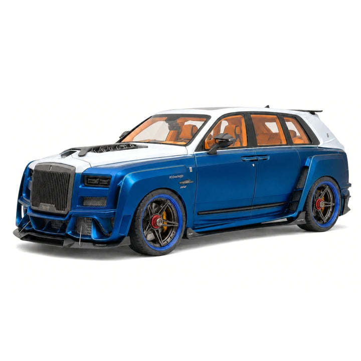 DreamWalkers Rolls-Royce 2018 Cullinan Widebody Glossy Blue and Silver 1:18 – Collectible Resin Model