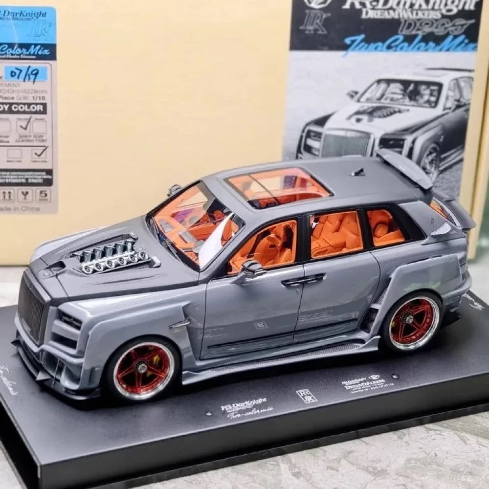 [DreamWalkers] 1:18 Rolls-Royce 2018 Cullinan Widebody Glossy grigio & nero modellino di auto resina