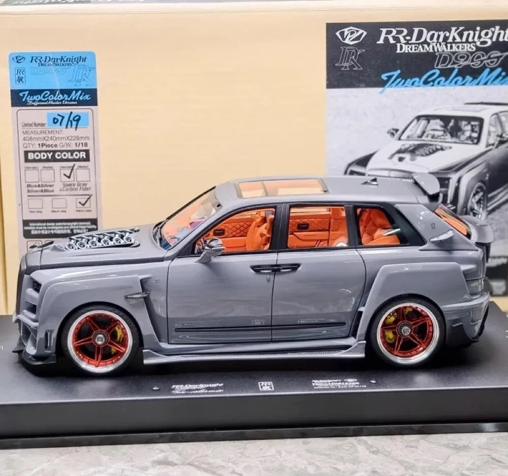 [DreamWalkers] 1:18 Rolls-Royce 2018 Cullinan Widebody Glossy grigio & nero modellino di auto resina