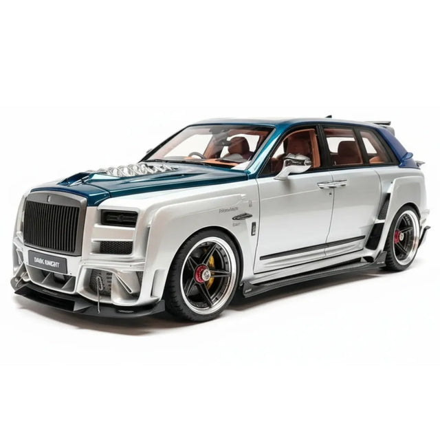 [DreamWalkers] 1:18 Rolls-Royce 2018 Cullinan Widebody Glossy Silver & Blue Model Car Resin