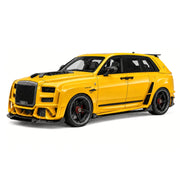 DreamWalkers Rolls-Royce 2018 Cullinan Widebody Glossy amarelo 1:18 – modelo de coleção em resina