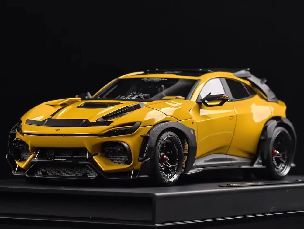 [DreamWalkers] 1:18 Ferrari 2024 Purosangue Mansory Glossy Yellow Model Car Resin