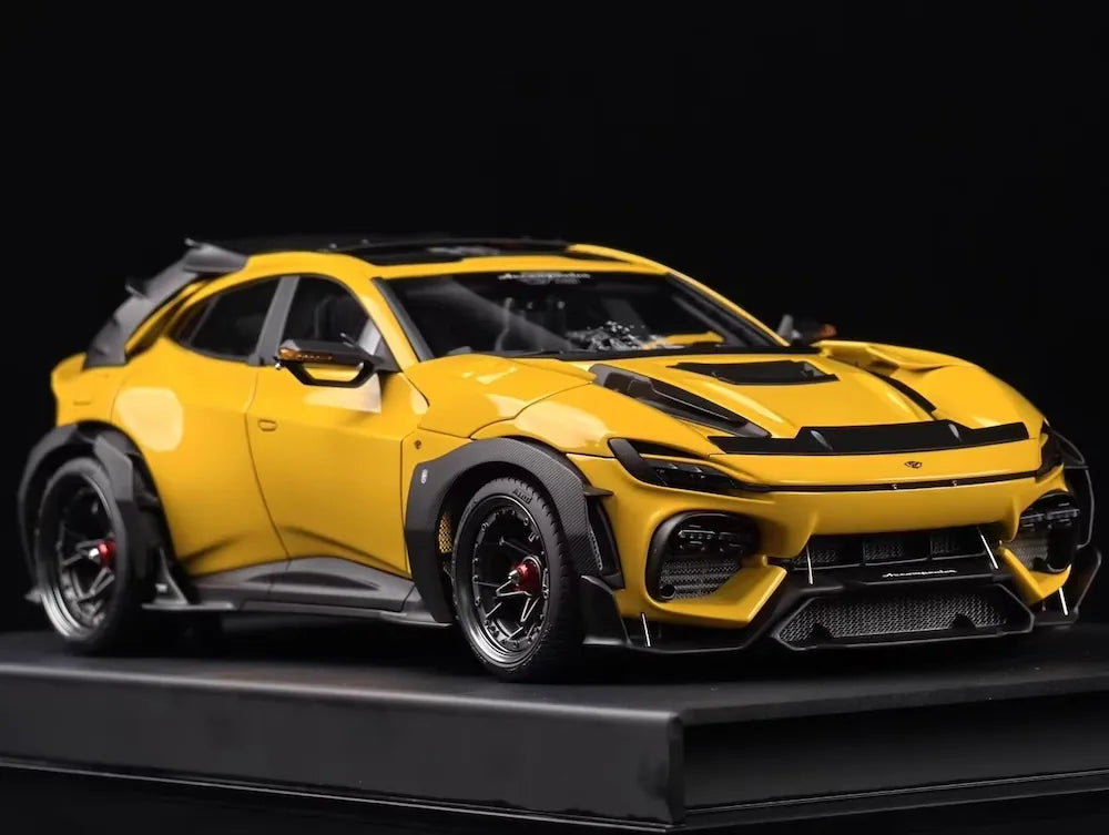 [DreamWalkers] 1:18 Ferrari 2024 Purosangue Mansory Glossy Yellow Model Car Resin