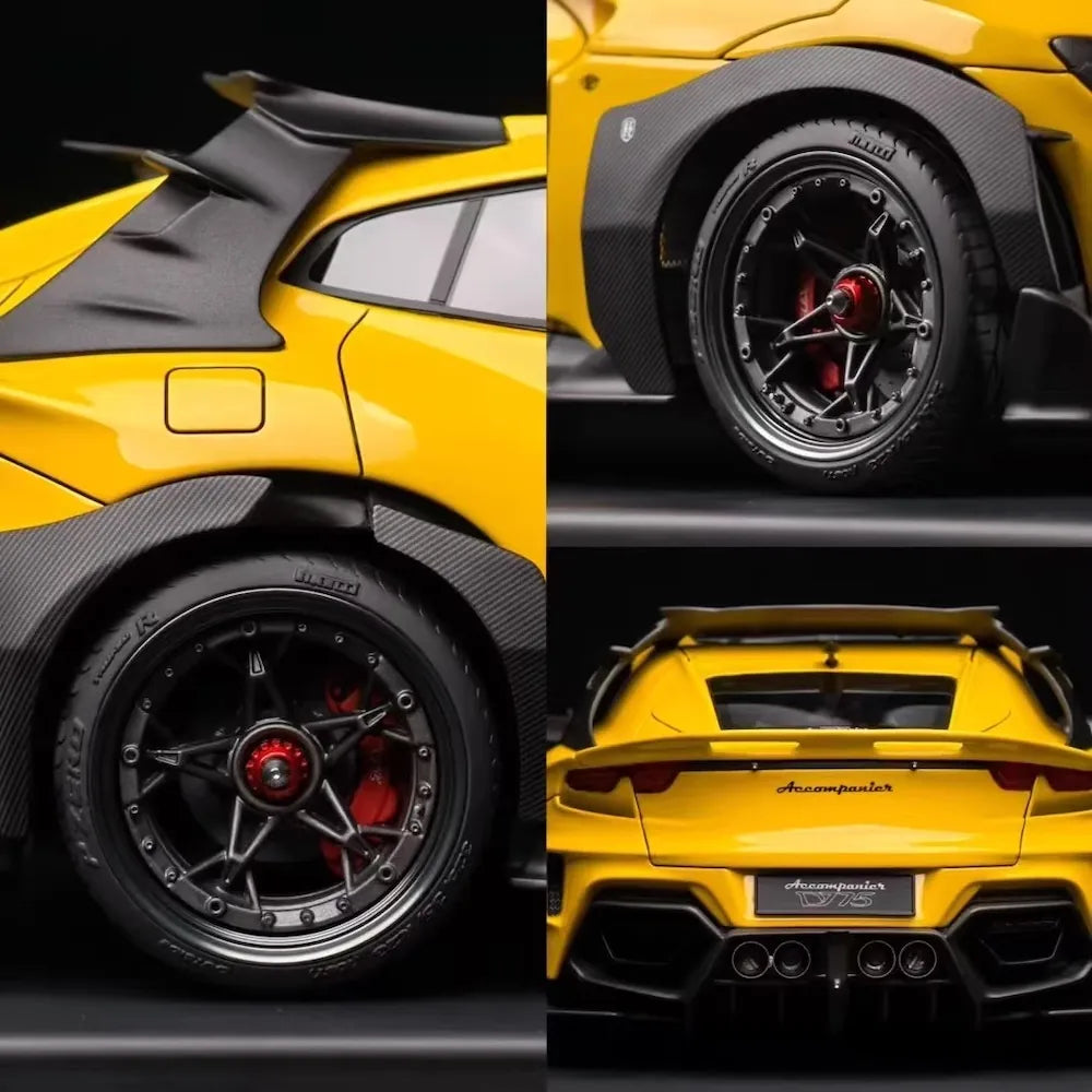[DreamWalkers] 1:18 Ferrari 2024 Purosangue Mansory Glossy Yellow Model Car Resin