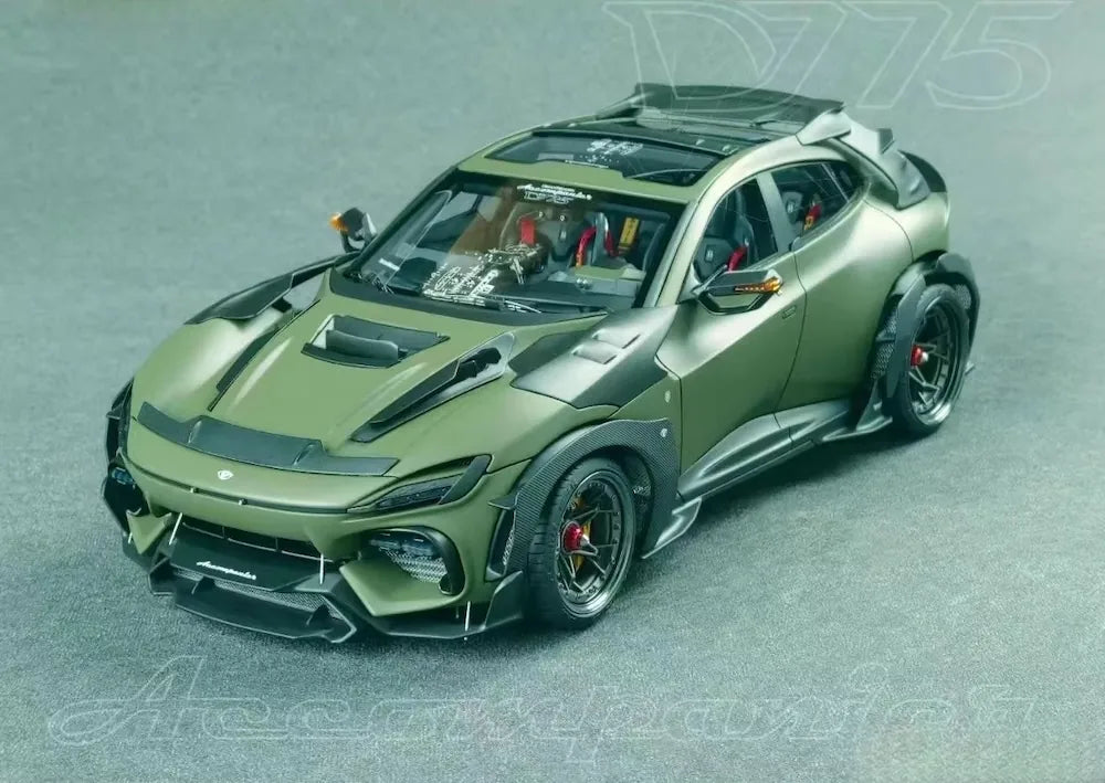 [DreamWalkers] 1:18 Ferrari 2024 Purosangue Mansory Matte Green Model Car Resin