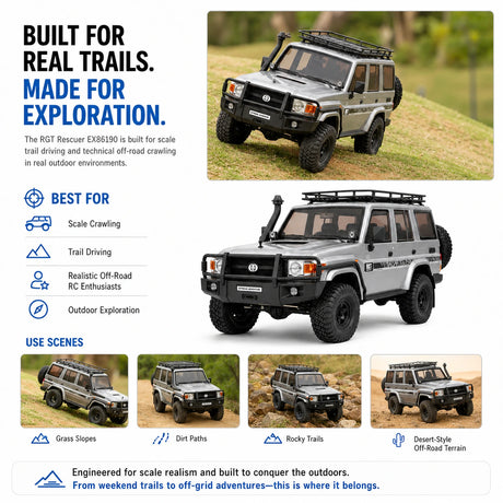 RGT EX86190 منقذ 1:10 Toyota Land Cruiser LC76 RC زاحف تمزق سيارة RC سيارة 4WD RTR RC