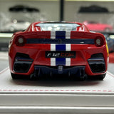 F.C Model Ferrari 2015 F12tdf Striscia Rossa, Blu Bianca 1:18 – Resina Modello in Resina da collezione