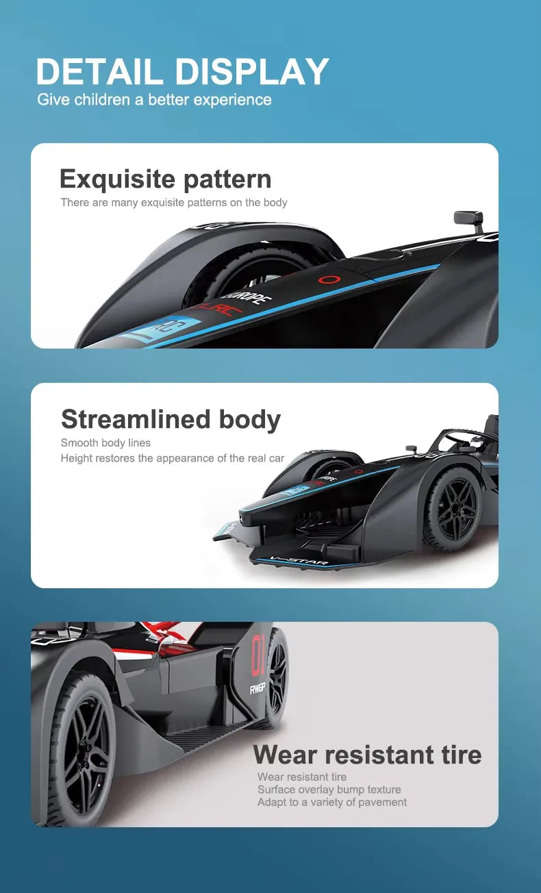 1:10 Scale F1 RC Racing Car – 2.4GHz High-Speed Drift with LED Lights RC Car