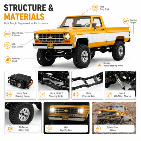 FMS FCX18 1:18 Chevrolet K10 RC Crawler Brushed 4WD RTR سيارة تحكم عن بعد