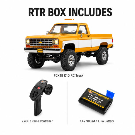 FMS FCX18 1:18 Chevrolet K10 RC Crawler Brushed 4WD RTR سيارة تحكم عن بعد