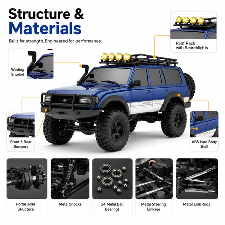 FMS FCX18 1:18 Toyota Land Cruiser LC80 أزرق RC زاحف يلمس سيارة RC سيارة 4WD RTR RC