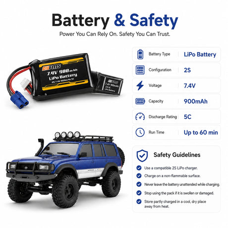 FMS FCX18 1:18 Toyota Land Cruiser LC80 أزرق RC زاحف يلمس سيارة RC سيارة 4WD RTR RC