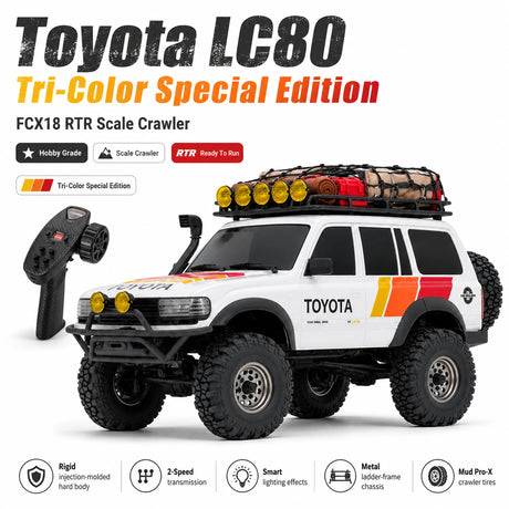 FMS FCX18 1:18 Toyota Land Cruiser LC80 زاحف RC ثلاثي الألوان مفرش 4WD RTR RC سيارة RC السيارة