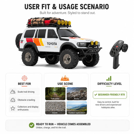 FMS FCX18 1:18 Toyota Land Cruiser LC80 زاحف RC ثلاثي الألوان مفرش 4WD RTR RC سيارة RC السيارة