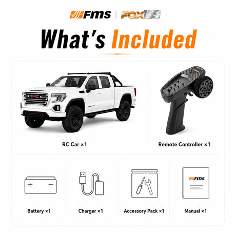 FMS FCX18S 1:18 GMC Sierra S RC Crawler Brushless 4WD RTR سيارة تحكم عن بعد