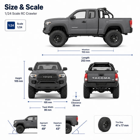 FMS FCX24M 1:24 Toyota تاكوما RC زاحف 4WD RTR RC سيارة RC سيارة