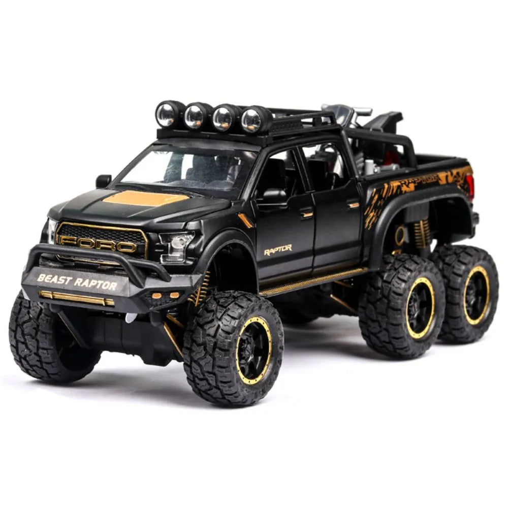 1:24 Ford 2020 F-150 Raptor 6x6 Off-Road Die Cast Model Car