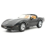 [Franklin] 1:24 Chevrolet 1980 Corvette C3 Black Model Car Resin