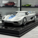 FrontiArt Koenigsegg 2013 Agera S Silver 1:18 – Resina de Modelo de Resina de Colección
