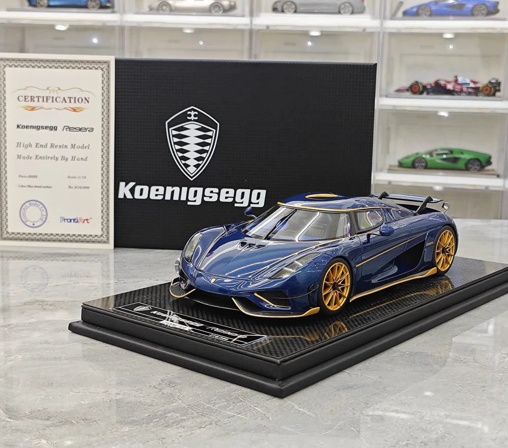 [FrontiArt] 1:18 Koenigsegg 2016 Regera Blue-Tinted Carbon Model Car Resin