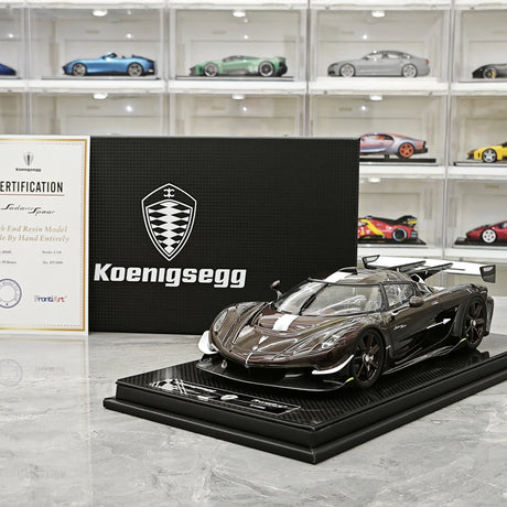 FrontiArt Koenigsegg 2025 Sadair's Spear Brown Carbon 1:18 – Collectible Resin Model Resin
