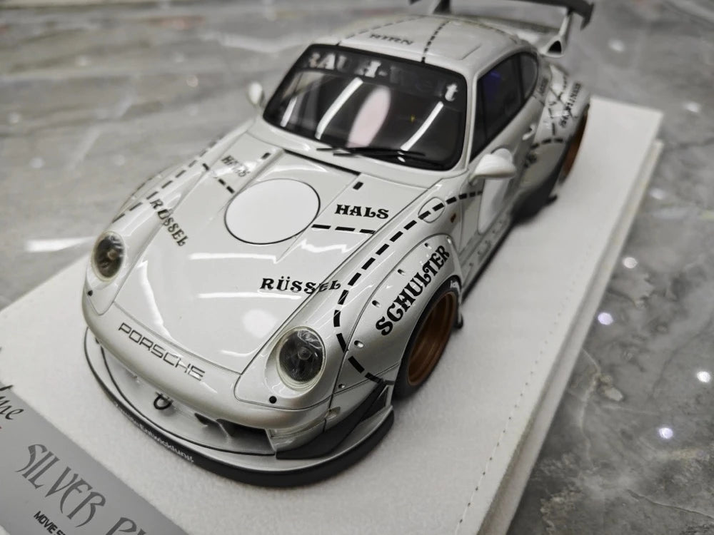 [FuelMe] 1:18 Porsche 1994 911 Carrera 993 RWB Silver Model Car Resin