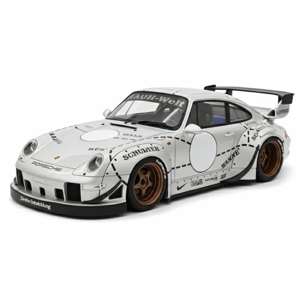 [FuelMe] 1:18 Porsche 1994 911 Carrera 993 RWB Silver Model Car Resin