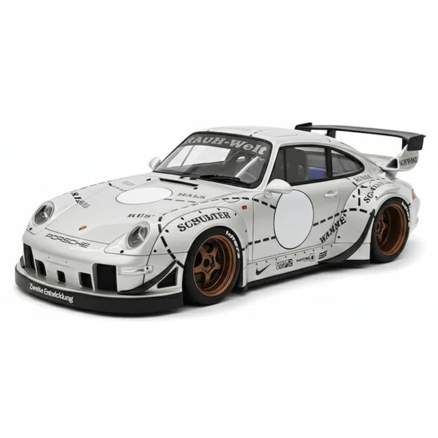 [FuelMe] 1:18 Porsche 1994 911 Carrera 993 RWB Silver Model Car Resin
