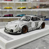 [FuelMe] 1:18 Porsche 1994 911 Carrera 993 RWB Silver Model Car Resin