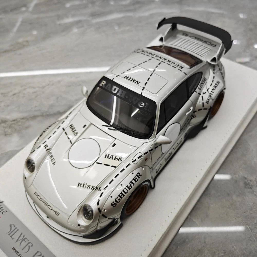 [FuelMe] 1:18 Porsche 1994 911 Carrera 993 RWB Silver Model Car Resin