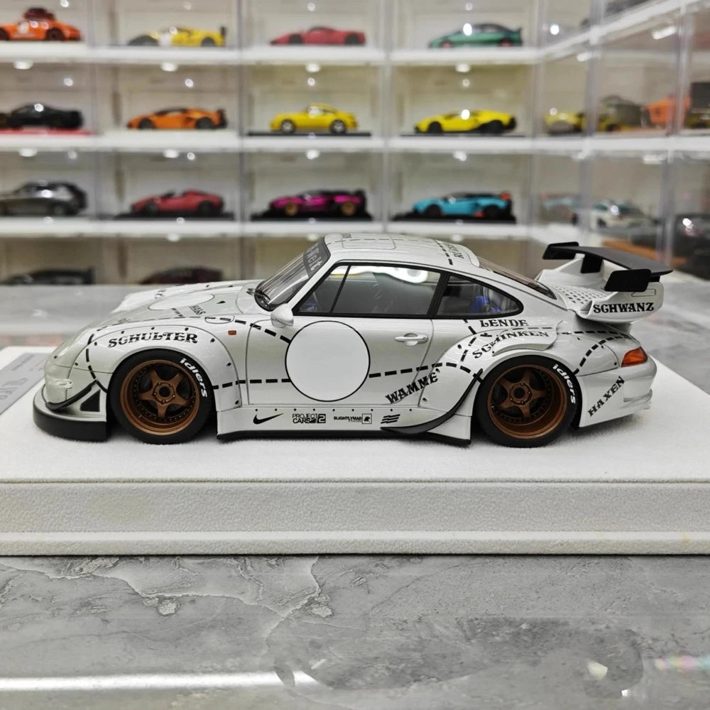 [FuelMe] 1:18 Porsche 1994 911 Carrera 993 RWB Silver Model Car Resin