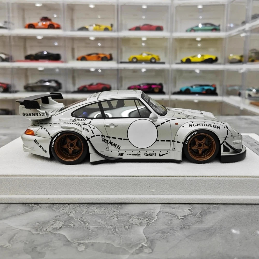 [FuelMe] 1:18 Porsche 1994 911 Carrera 993 RWB Silver Model Car Resin