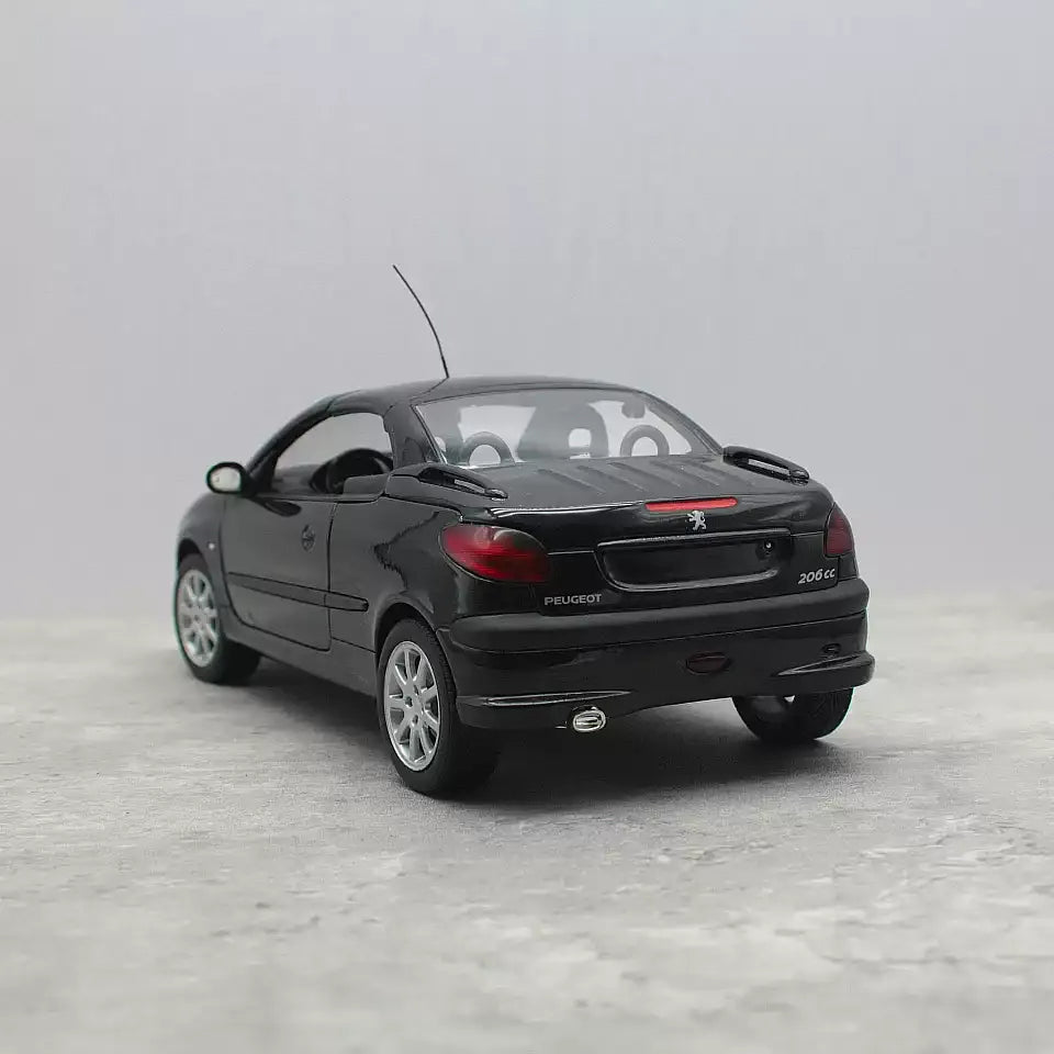 [GATE] 1:18 Peugeot 2001 206CC Cabriolet Black Model Car Die-Cast