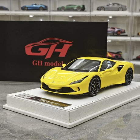 GH Ferrari 2019 F8 Tributo Yellow 1:18 – samlarobjekt resinmodellresin