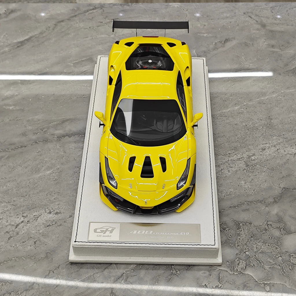 [GH] 1:18 Ferrari 2020 488 Challenge EVO Yellow Model Car Resin