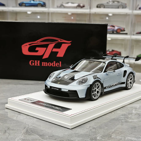 GH Modelo Porsche 2026 911 9920,2 GT3 RS Ice Blue 1:18 – Resina de Modelo de Resina de Coleção