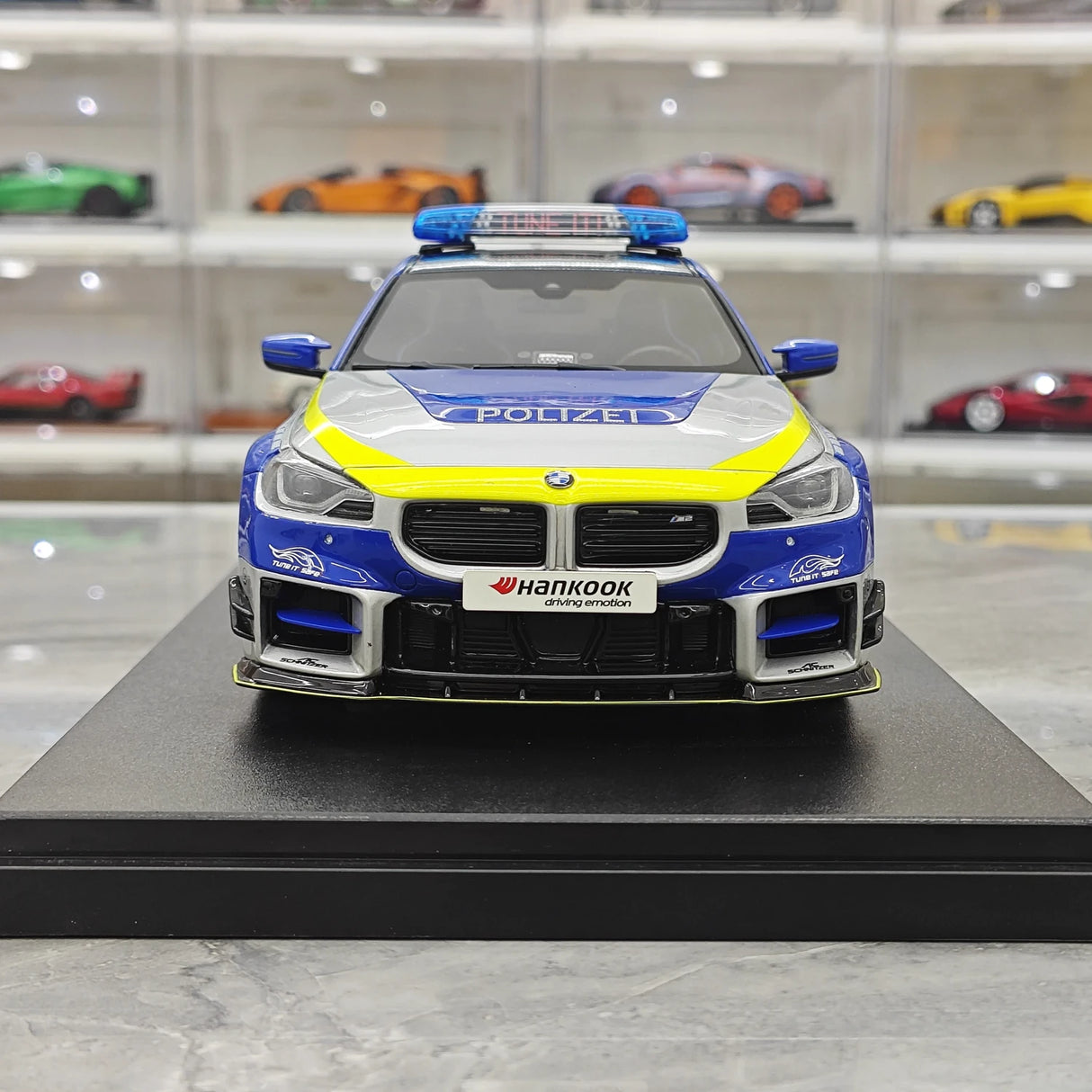 GT Spirit BMW 2024 M2 AC Schnitzer ACS2 Sport Polizei Gray and Blue 1:18 – Collectible Resin Model Resin