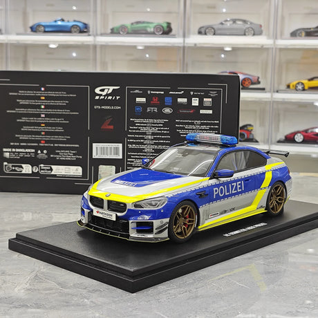 GT Spirit BMW 2024 M2 AC Schnitzer ACS2 Sport Polizei grigio e blu 1:18 – Modello in resina collezionabile