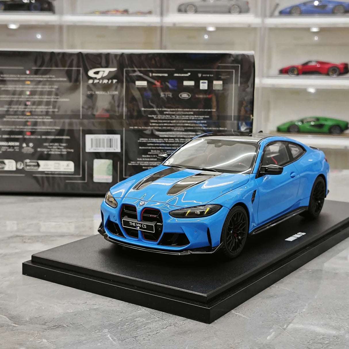 GT Spirit BMW 2024 M4 CS Riviera Blue 1:18 – Modello in resina collezionabile