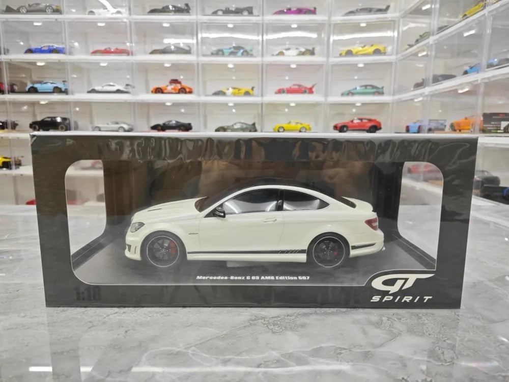 [GT Spirit] 1:18 Mercedes-Benz 2014 C63 507 AMG White Model Car Resin