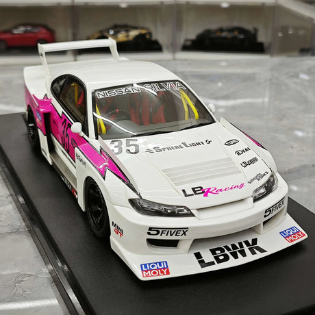 GT Spirit Nissan 1999 Silvia S15 LB-Super Silhouette White 1:18 – Sammelobjekt-Resin-Modellharz