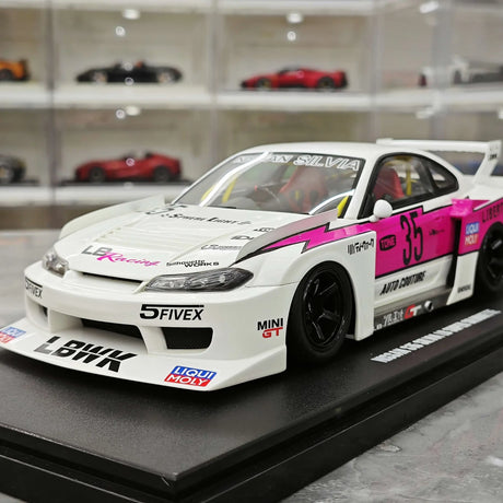 GT Spirit Nissan 1999 Silvia S15 LB-Super Silhouette White 1:18 – Sammelobjekt-Resin-Modellharz