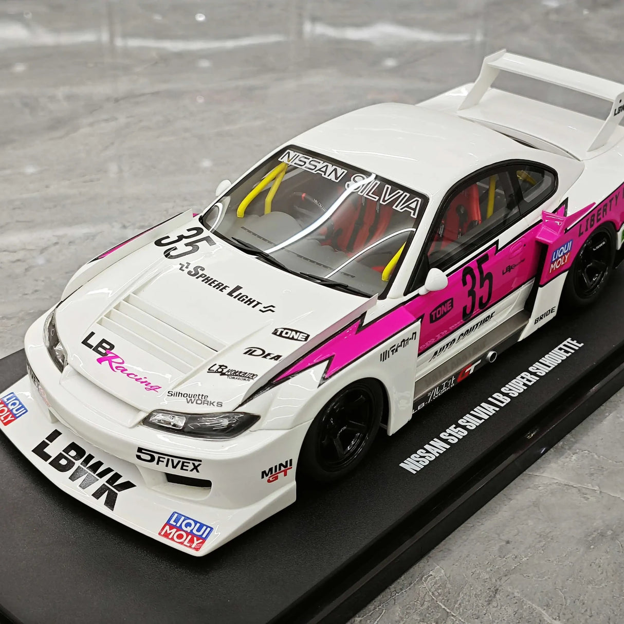 GT Spirit Nissan 1999 Silvia S15 LB-Super Silhouette White 1:18 – samlarresinmodellresin