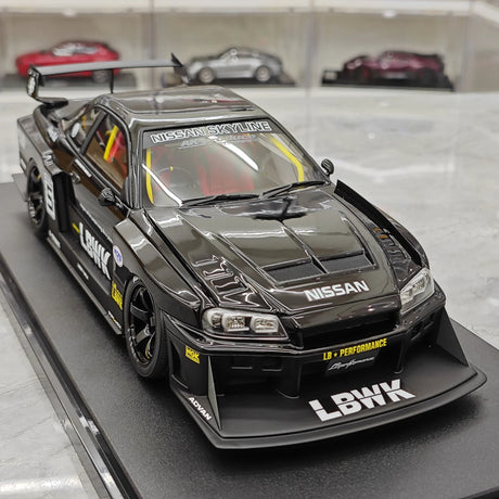 GT Spirit Nissan 2020 Skyline R34 GT-R LB Super Silhouette Black 1:18 – Sammelobjekt-Resin-Modellharz