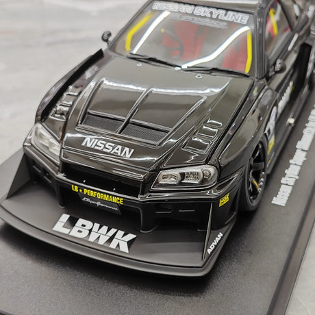 GT Spirit Nissan 2020 Skyline R34 GT-R LB Super Silhouette Black 1:18 – Sammelobjekt-Resin-Modellharz