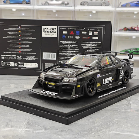 GT Spirit Nissan 2020 Skyline R34 GT-R LB Super Silhouette Black 1:18 – Sammelobjekt-Resin-Modellharz